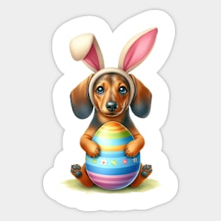 Easter Dachshund Dog Sticker